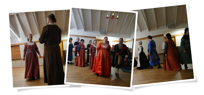 A collage of 3 photos showing the first set of dances