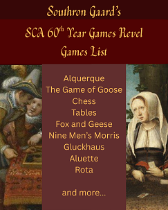 The Instagram post promoting the list of playable games for Southron Gaard's SCA 60th Year Games Revel