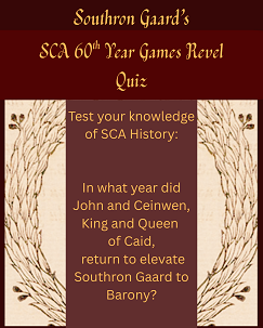 The proposed Instagram post promoting the quiz for Southron Gaard's SCA 60th Year Games Revel